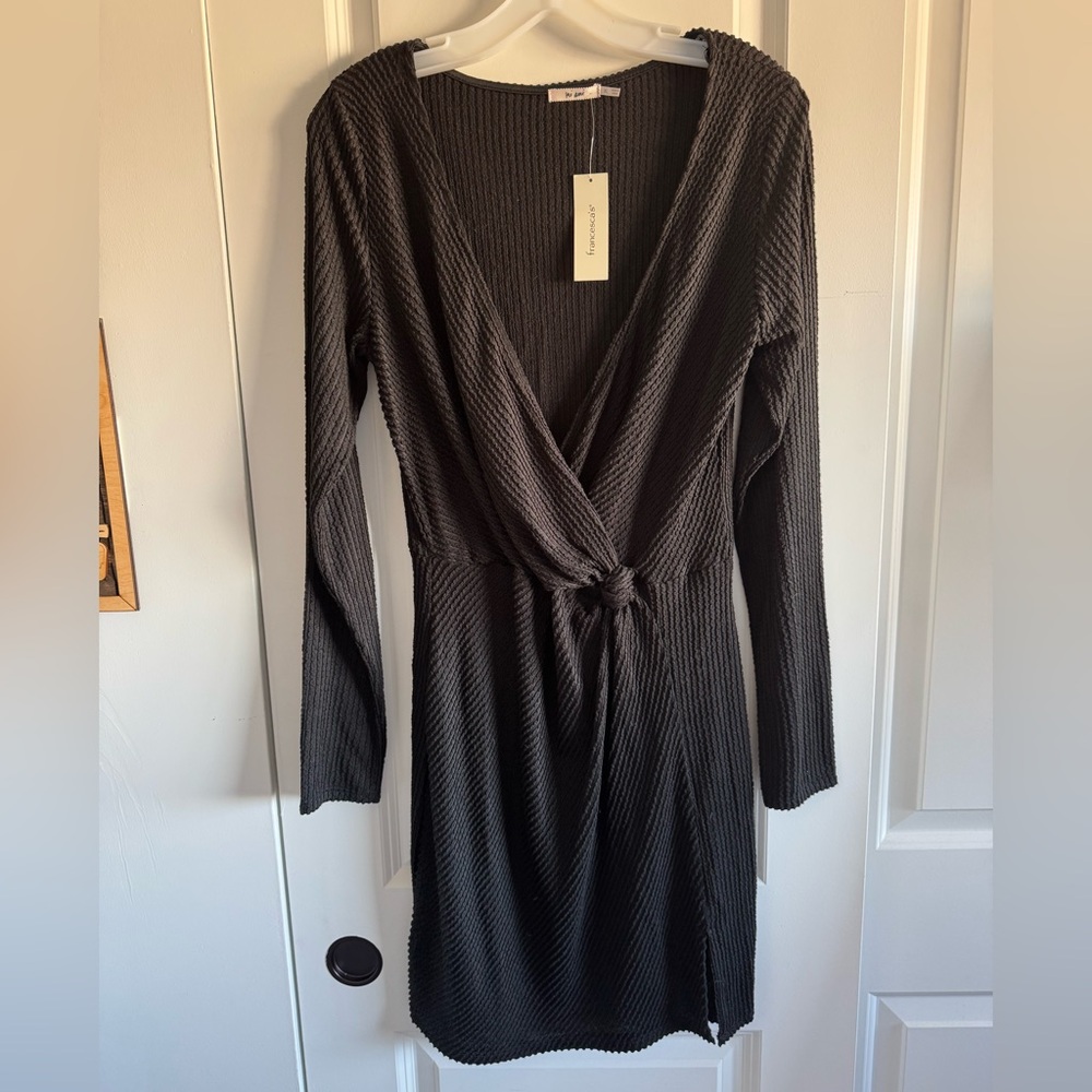 Francesca's Collections Black Long Sleeve Dress